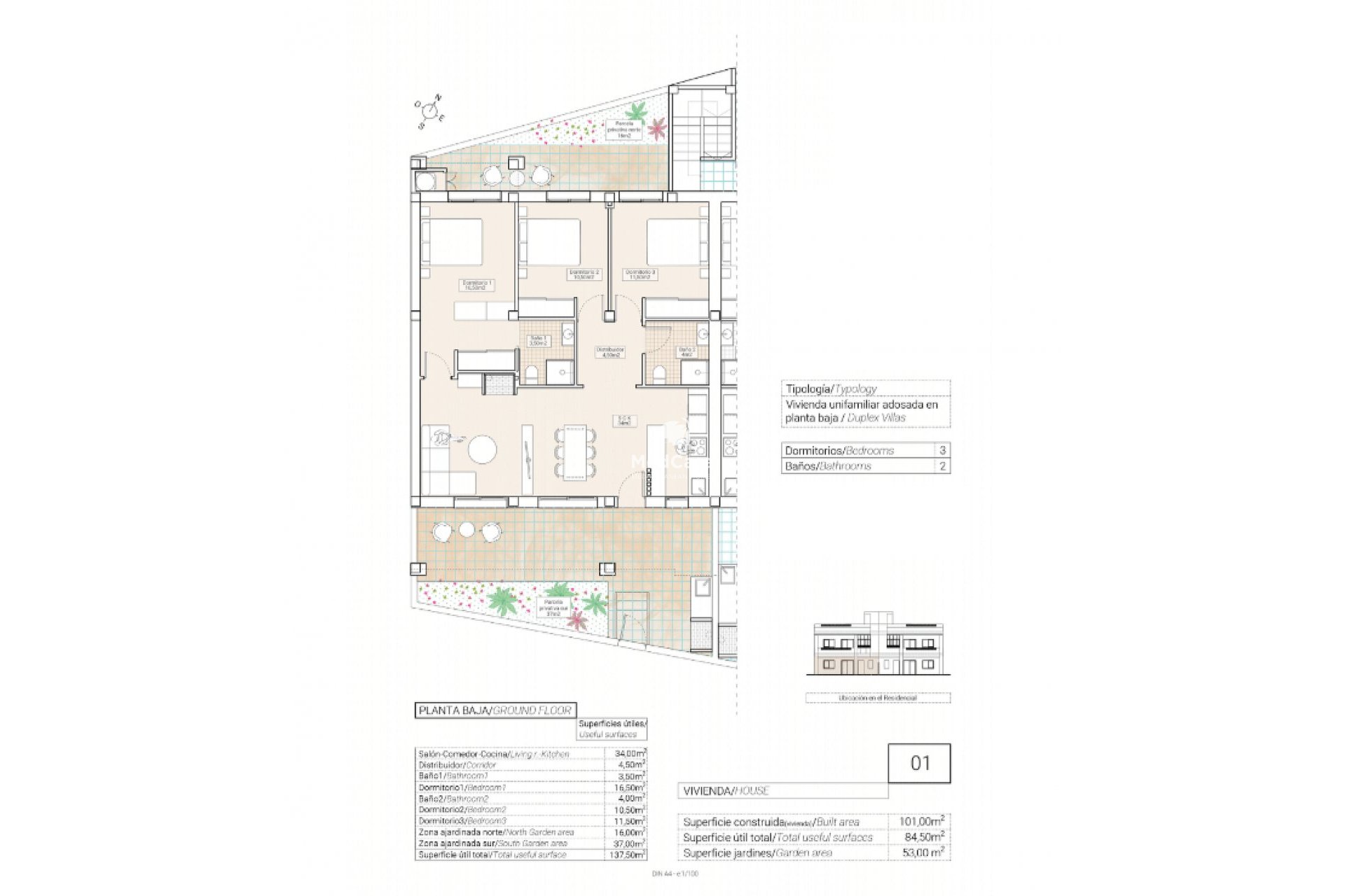 Neubau - Erdgeschosswohnung -
Hondón de las Nieves