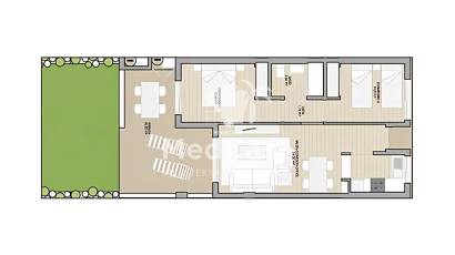 Segunda mano - Apartamento planta baja -
Roldan